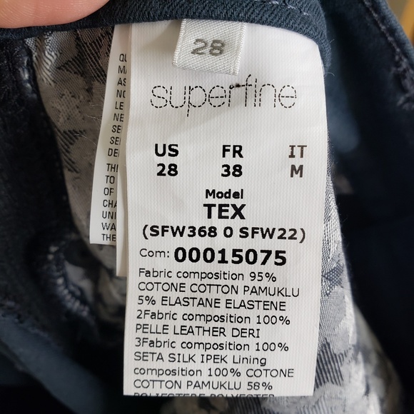 Superfine Blue Black Leather Pants - Picture 5 of 5